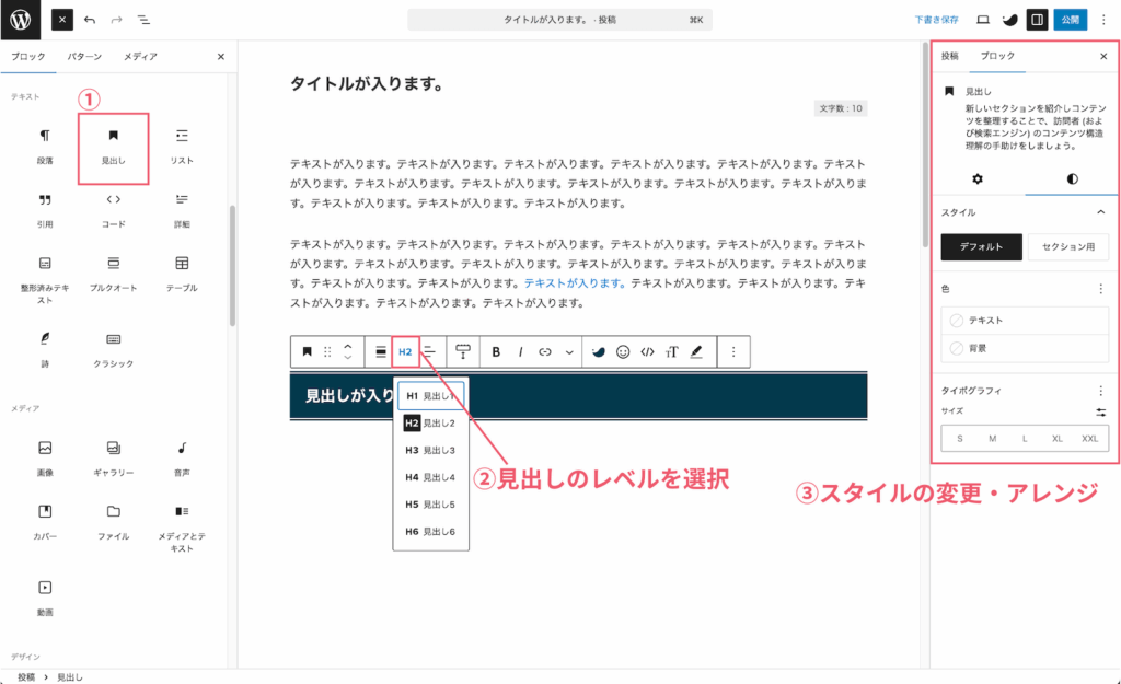 WordPress記事作成画面